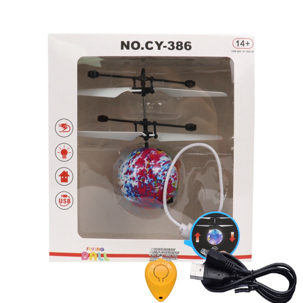 RC Flying Crystal Ball Luminous Kid's Balls Electronic Infrared Induction Toy DE 