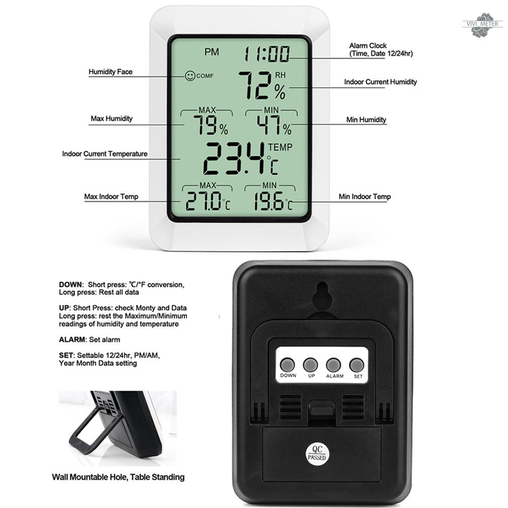 Jiguoor °C/°F Digital Termómetro Higrómetro Temperatura Humedad Metro Max Min Valor Tendencia Monitor para Habitacion Temperatura y Humedad Monitor 