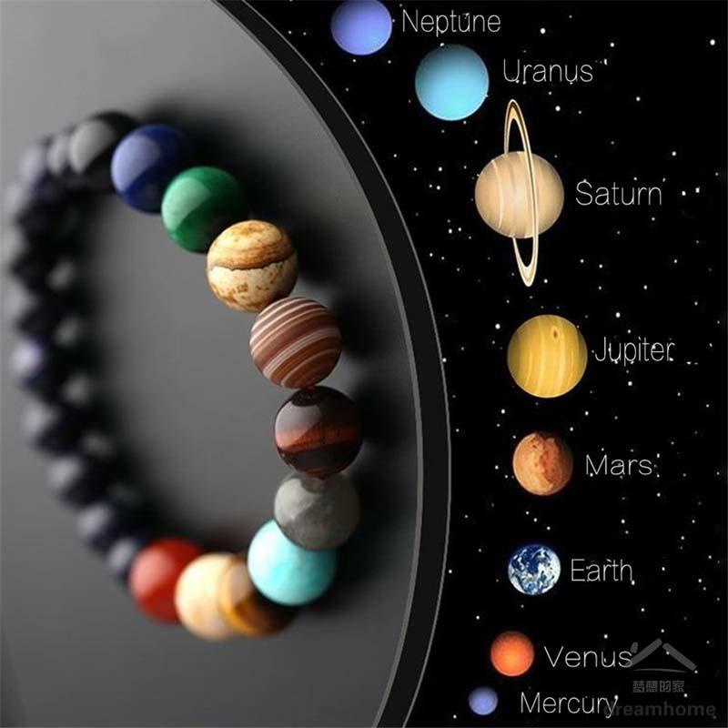 Pulsera De Piedra Natural Planetaria Colorida De Yoga De De 