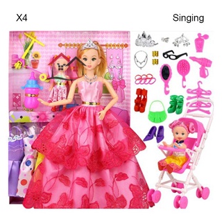 Juego De Munecas Barbie 58 Piezas Con 6 Vestido Y 1 Muneca De Bebe Reemplazable Princesa Juego Casa De Juguete Articulada Kit Para Ninas Ninos Tiktok My Shopee Chile