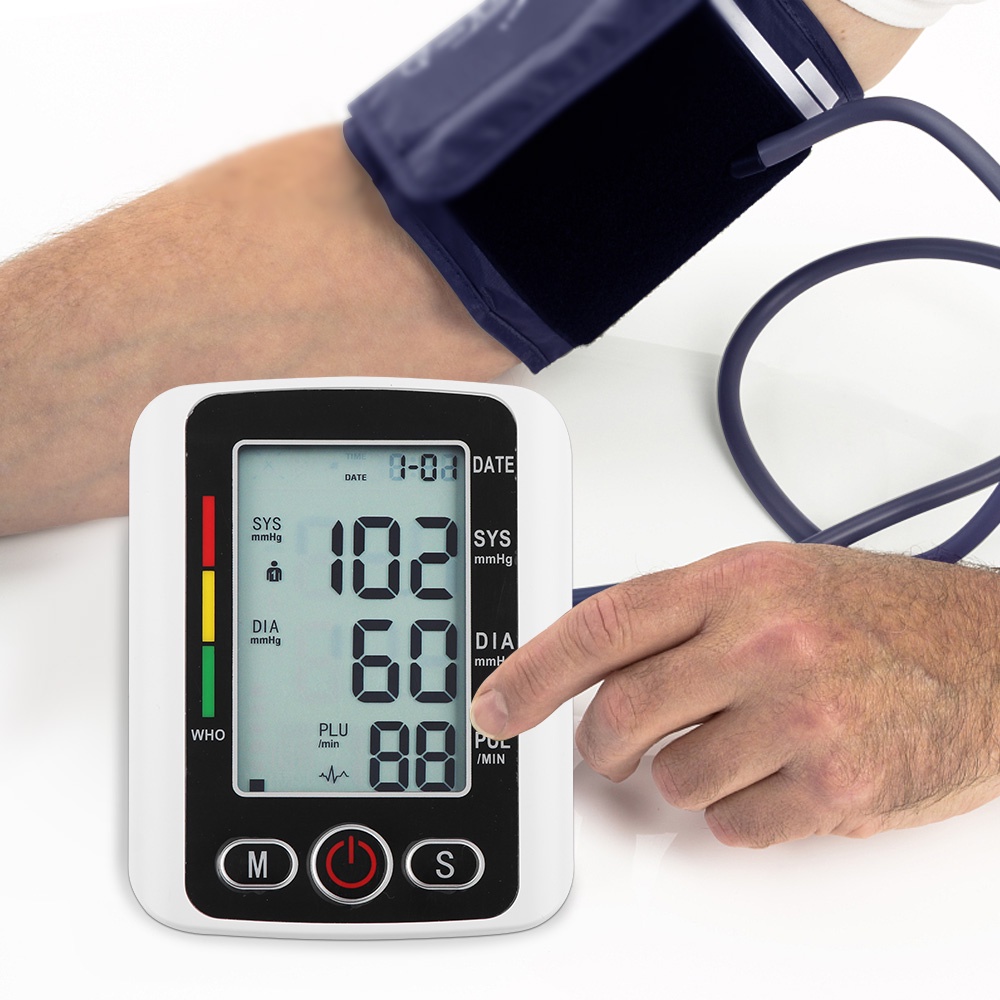 Ndfo 가정 건 관리 디지털 Lcd 상완 혈압 모니터 심장 박동 측정기 기계 Tonometer 자동 측정 티몬 ...