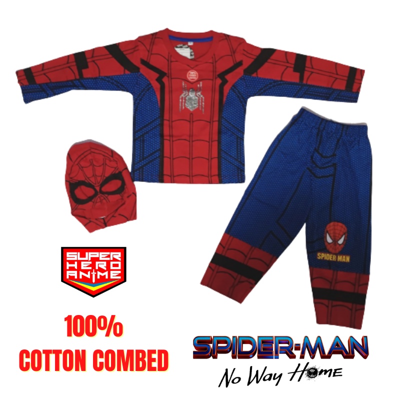 Disfraz de Spiderman niños máscara peinado de algodón ropa de personaje de  superhéroe | Shopee Chile