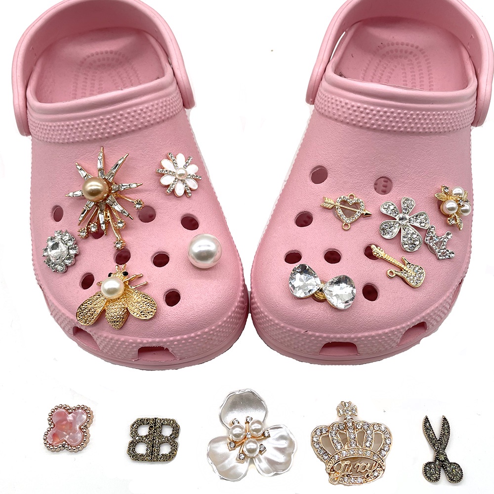 Metal Diamante Zapatos Accesorios Jardín Decoraciones jibbitz Para crocs  Charm Hebillas Mujeres | Shopee Chile
