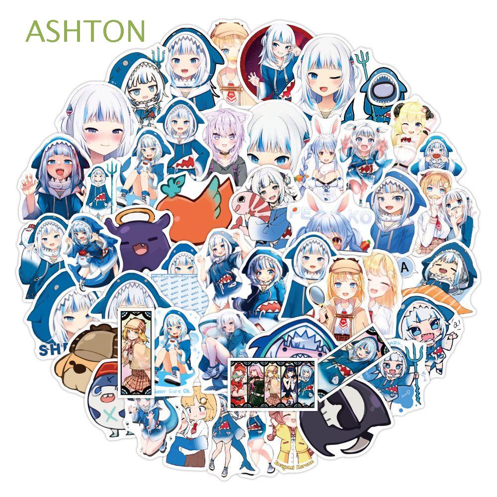 ASHTON Kawaii Gawr Gura Stickers Waterproof Anime Stickers Hololive ...