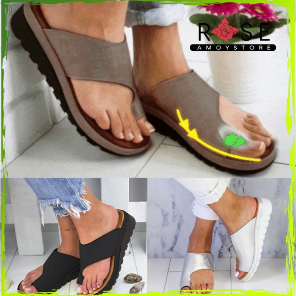LIGGZ Zapatos ortopédicos Femeninos Ocasionales de Cuero de PU Suave Sandalias de corrección del Dedo Gordo del pie para Las Mujeres ortopédicas juanete Corrector 