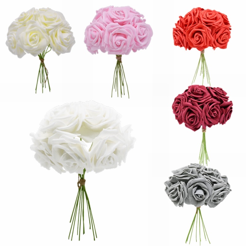 Rosas blancas artificiales de espuma de PE para decoración de boda, ramo de  novia, álbum de recortes, flores falsas artesanales, suministro, 7cm, 24  Uds. | Shopee Chile