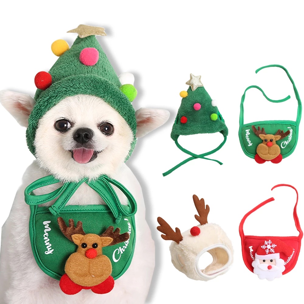 Sombrero Navideño De Alce Para Mascotas Y Toalla De Saliva P 