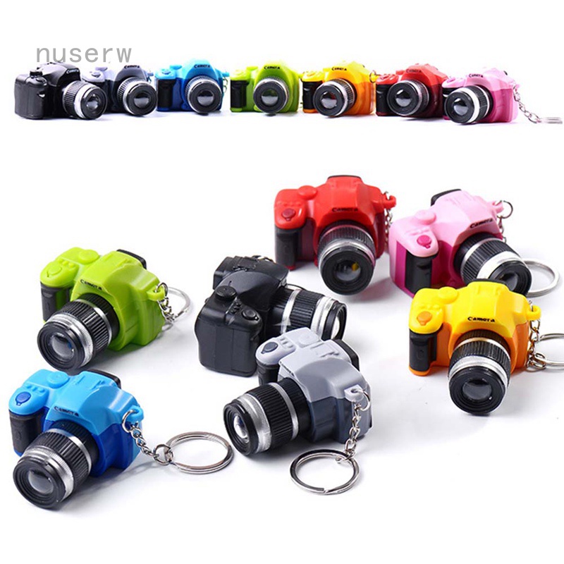 llaveros de coche accesorios de bolsa cámara Digital SLR Llavero colgante con sonido luminoso LED para niños cámara de juguete de plástico 