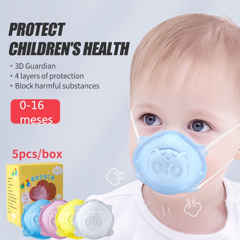 3d Cubrebocas Para Bebes 5 Piezas Bebe 3d Mascara De 4 Colores Kf94 Ninos Adecuados Para Bebes De 0 A 16 Meses Y Ninos Pequenos Excellenthome Shopee Chile