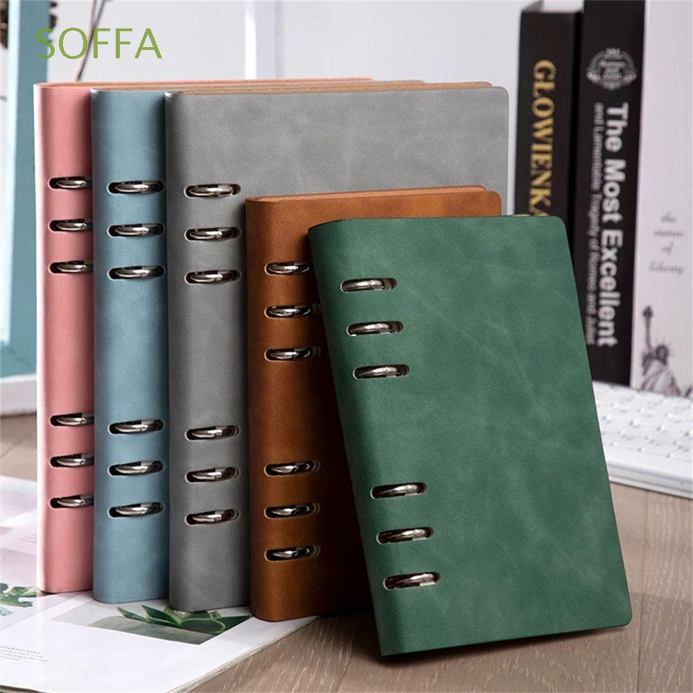 A6 Loose Leaf Notebook Leaf Ring Leather Cover Weekly Binder Planner Diary    = 