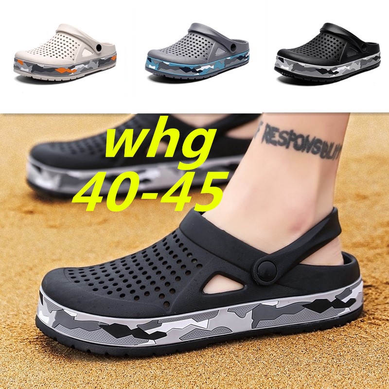 Spot 40-45 tamaño Crocs zapatos de playa para hombre sandalias sandalias y  pantuflas de doble uso | Shopee Chile