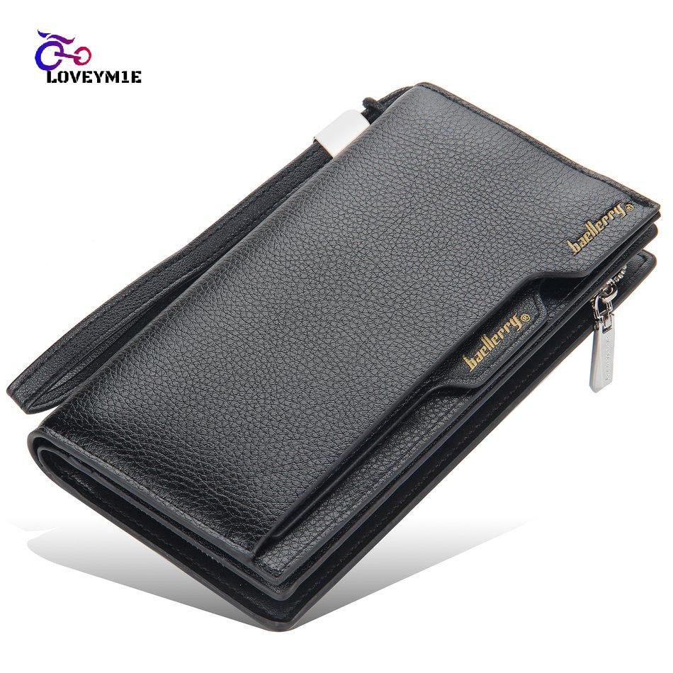 Men S Business Wallet Purse Card Holder Male Long Wallet Pu Zipper Handbag Shopee Chile