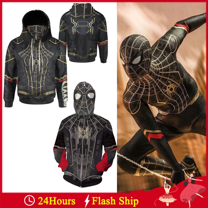 Hombres Y Mujeres Spider-Man 3 No Way Home Cosplay Disfraz Negro Oro  Cremallera Sudadera Con Capucha Peter Parker Juego De Rol Batalla Ropa |  Shopee Chile