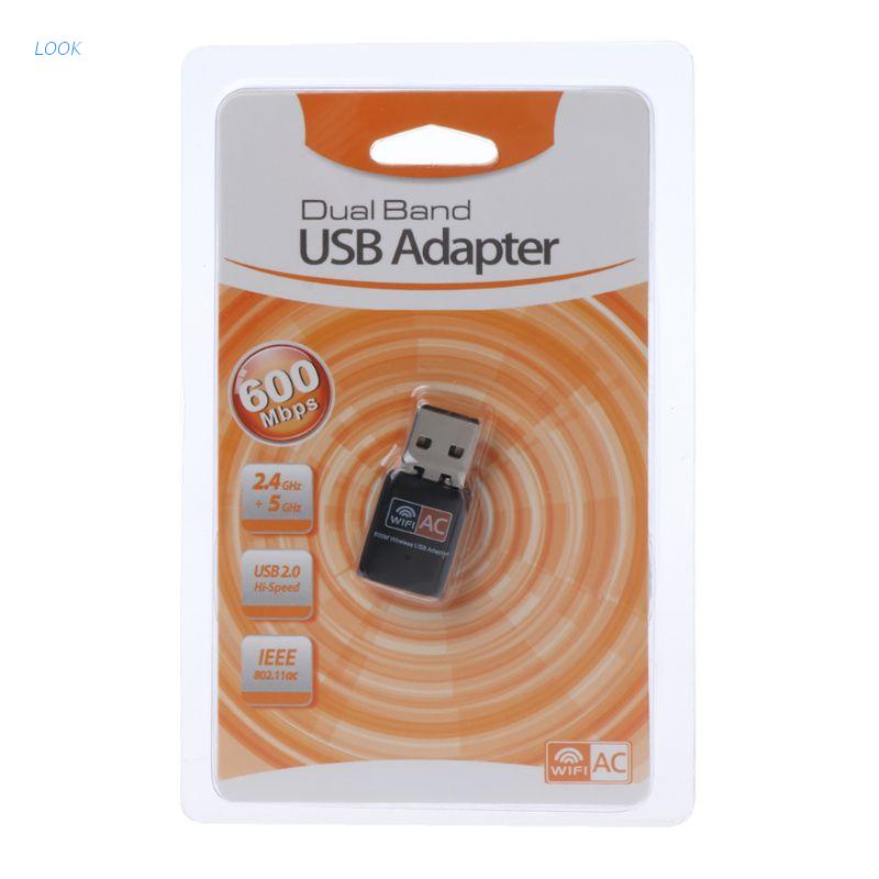 Mira Adaptador Usb Wifi 600mbps Ethernet Antena Wifi Usb Receptor Inalambrico Tarjeta De Red Lan Ac Banda Dual 2 4g 5ghz Con Controlador De Cd Para Pc Wifi Dongle Shopee Chile