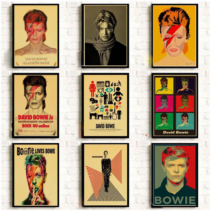 Póster de lienzo y pared con impresión moderna para dormitorio familiar 20 x 30 cm David Bowie Rocker 