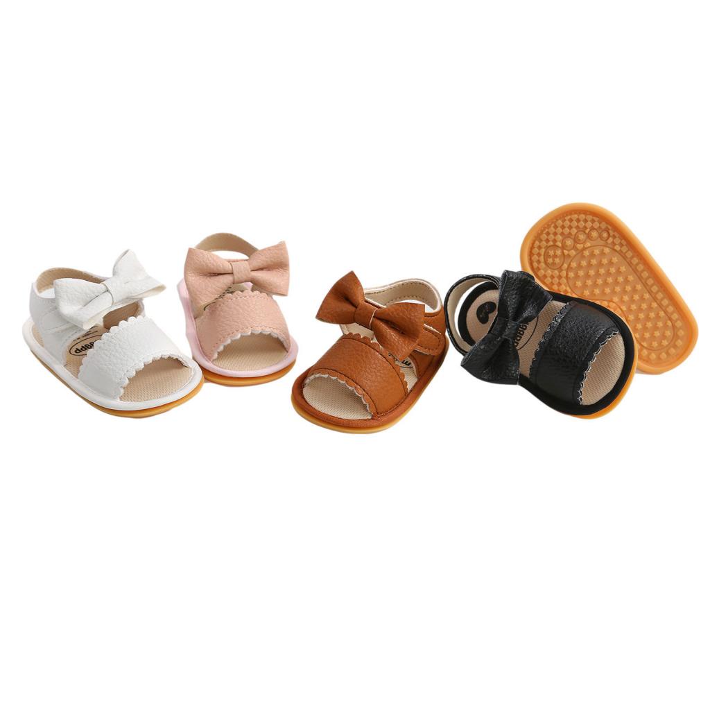 Ip Sandalias De Bebe Ninas De Color Solido Bowknot Zapatos De Caminar Calzado Para El Verano Blanco Marron Negro Rosa 0 18 Meses Shopee Chile