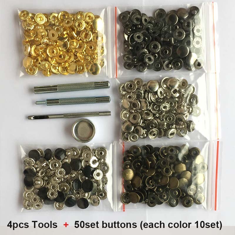 Kit De Sujetadores De Cuero , 10 Mm , 12 , 15 Botón De Metal , Botones De  Prensa , 4 Herramientas De Instalación , Broches Para Ropa | Shopee Chile