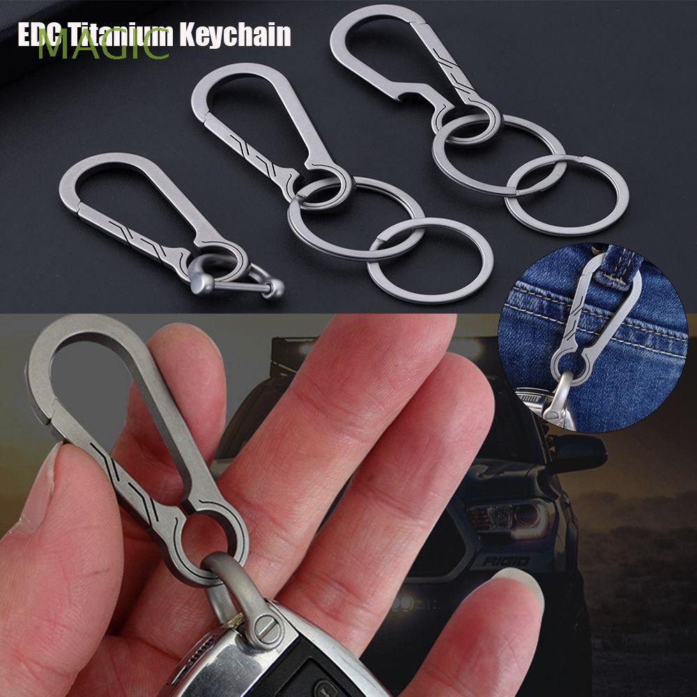 Buckle Car Keychain Men Titanium alloy TC4 Backpack Pendant Accessories