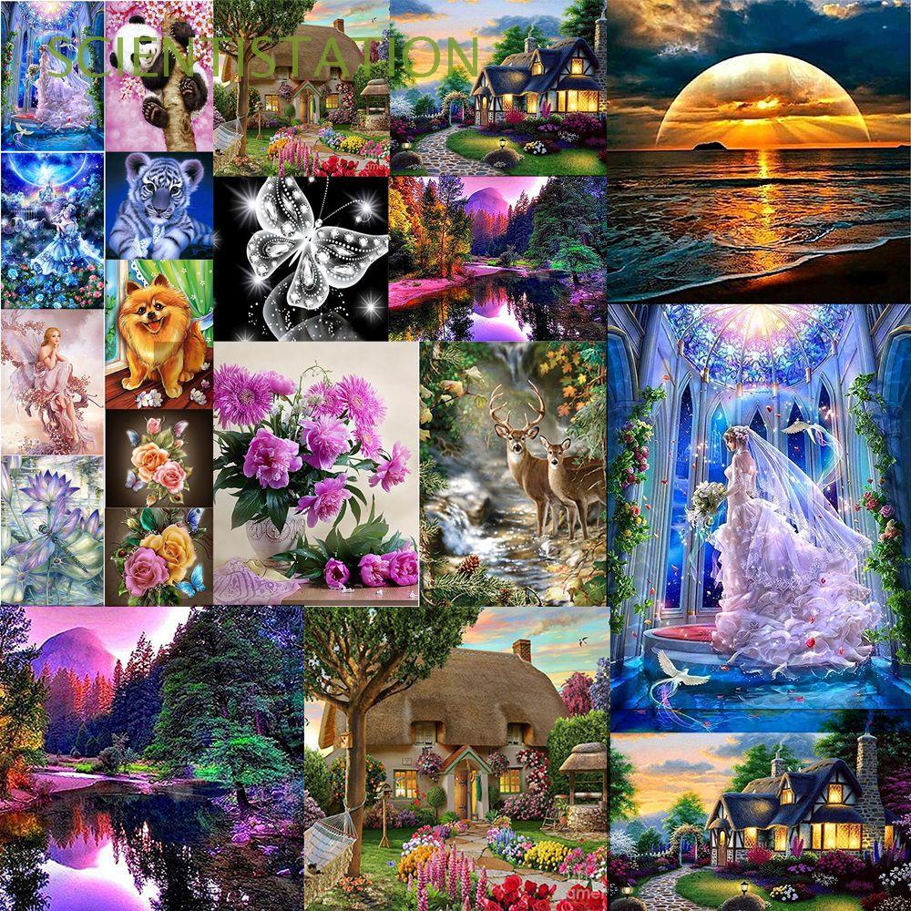 Drill DIY 5D Crafts Diamond Purple color Tree Home Decor Embroidery Cross Stitch 