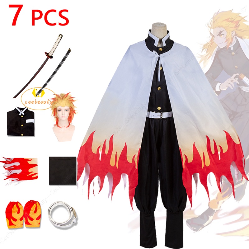 Disfraz De Anime Mugen Rengoku Kyojuro Para Adultos Traje De Cosplay De Kimetsu No Yaiba Demon