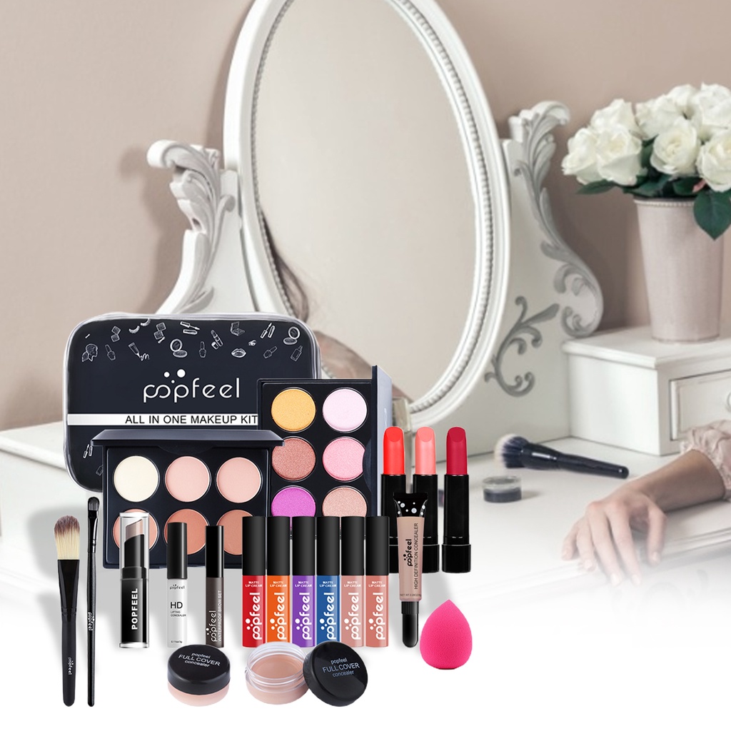 atlantamart 21 unids/set de maquillaje profesional de moda herramienta de  belleza conjunto completo de cosméticos para niña | Shopee Chile