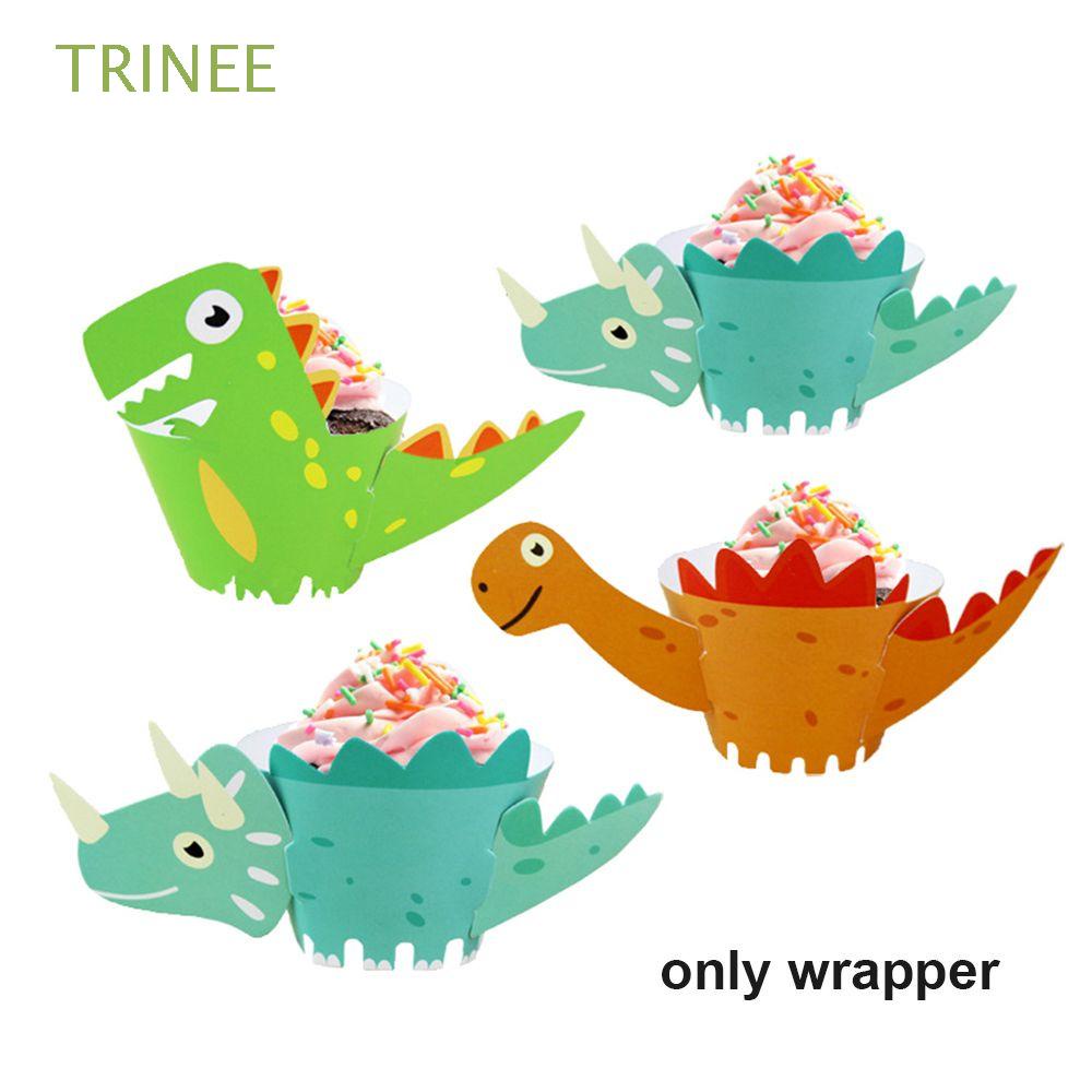Dibujos Animados Dinosaurio Muffin Torta Taza de papel Corona de casos Decoración envolturas Cupcake Wrapper