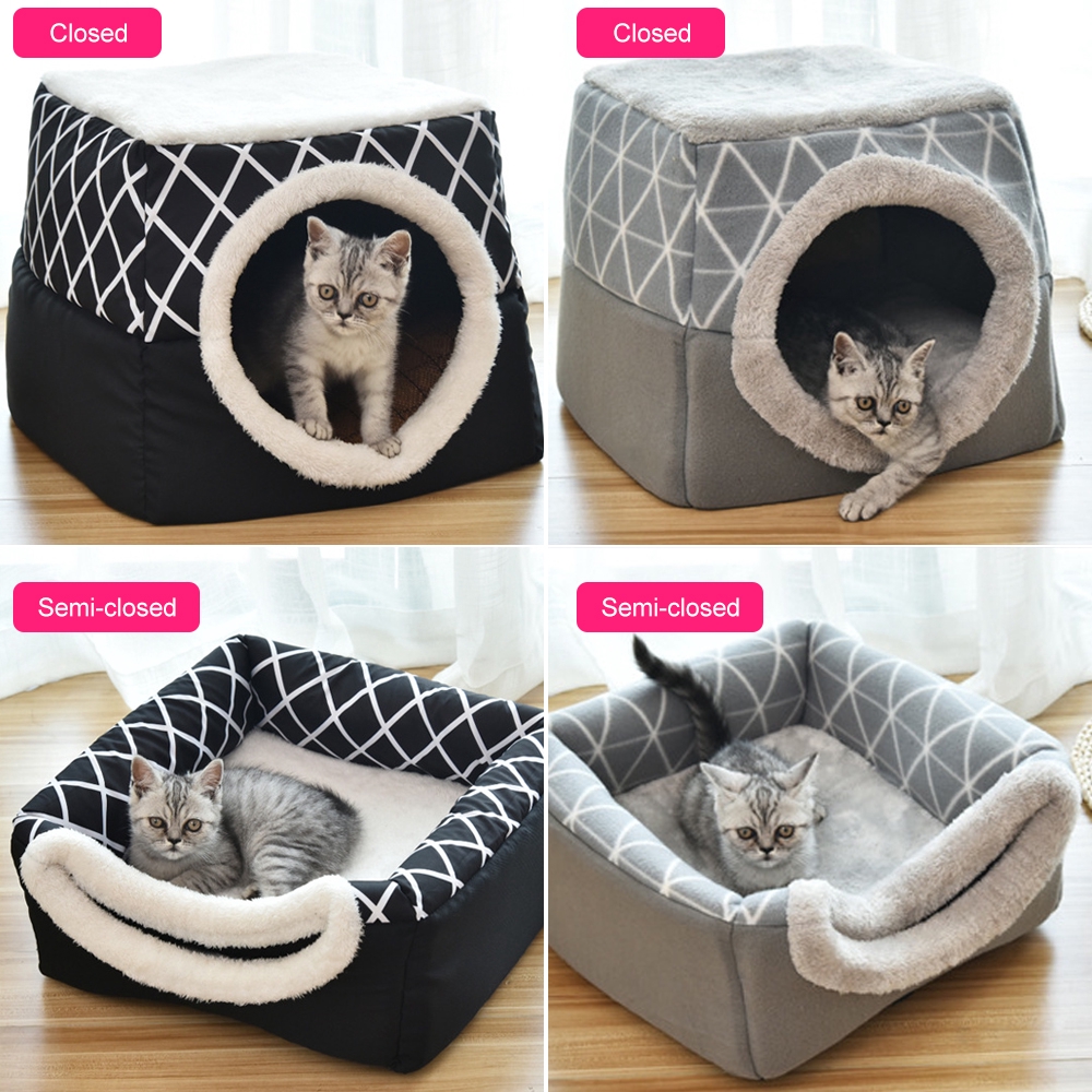 cueva para gatos en más colores 33cmx33cmx40cm Confortable casa para gatos de PETEQ plegable y de materiales de alta calidad 