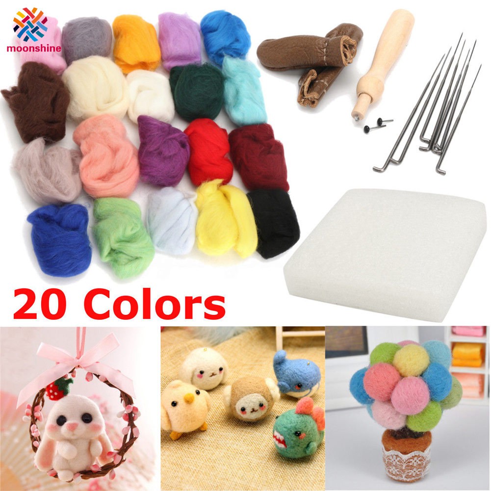 25 Colores agujas de lana fieltro aguja fieltro estera de arranque conjunto de herramientas hágalo usted mismo kit klq 