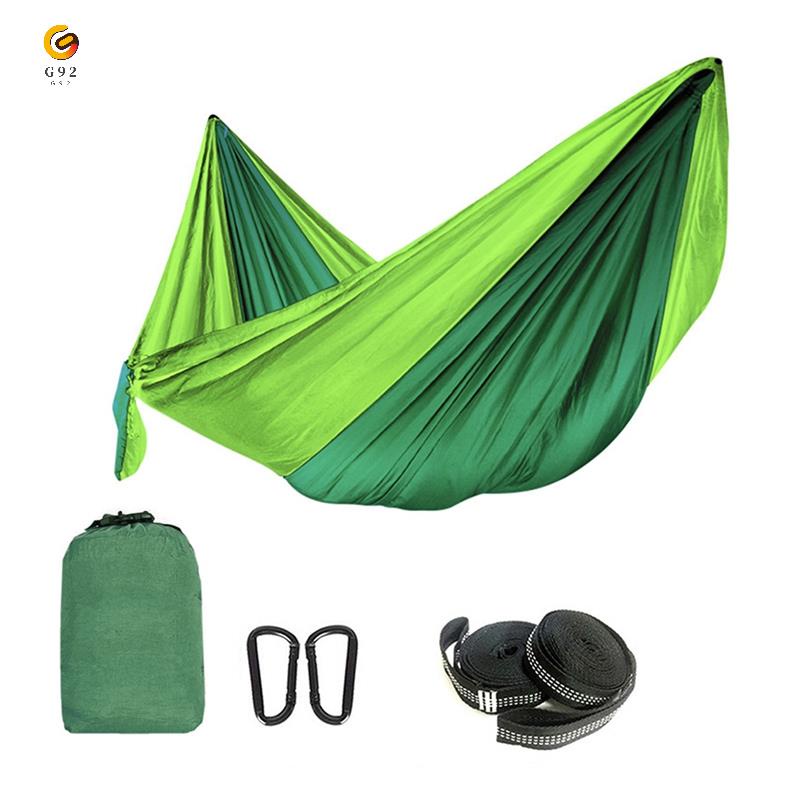 paracaídas hamaca doble para mochileros camping viajes playa verde brillante 