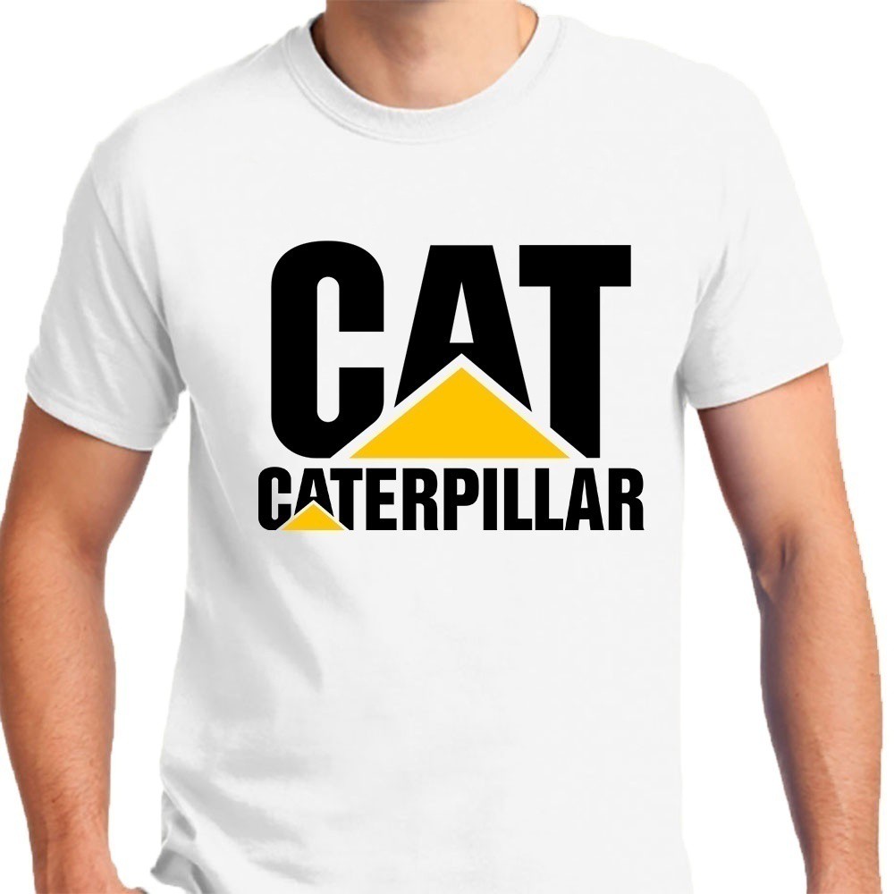 Cat Caterpillar Para Hombre Negro Manga Corta Cuello Redondo Camiseta 100% Algodón S M L