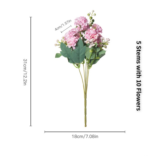 Mini Hortensias Artificiales De Seda Peonía A Granel Decoración De Boda  Ramo De Flores De Plástico Arreglos Centrales De Mesa | Shopee Chile