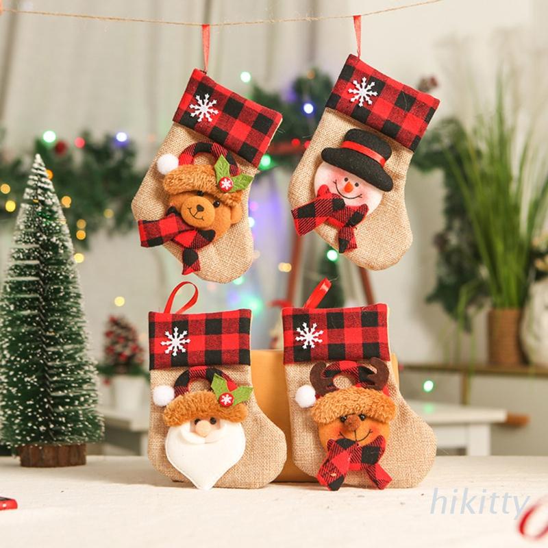 bolsa de regalo para decoración de árboles 2 piezas Medias navideñas 18 ''medias navideñas de Papá Noel muñecos de nieve Calcetines Navidad medias colgantes para chimenea calcetines navideños