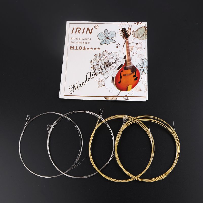 WT-DDJJK Cuerda de mandolina 8pcs Set M101 Cuerdas de mandolina Herida de aleación de Cobre de Acero Inoxidable Plateado 