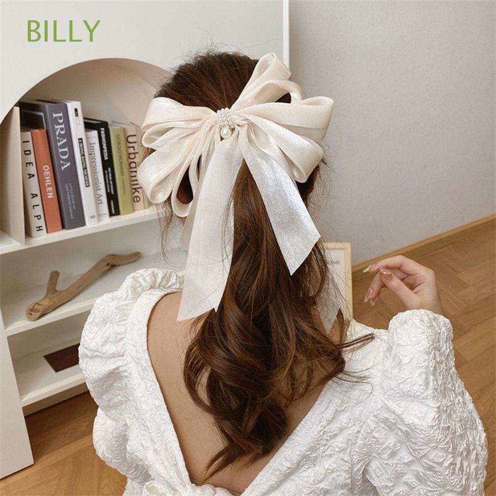 BILLY Creative Korean Style Hairpin Cute Hair Accessories Bow Spring Clip  Pearl Chiffon Elegant Cloth Female Girl Snap Hair Clip/Multicolor | Shopee  Chile