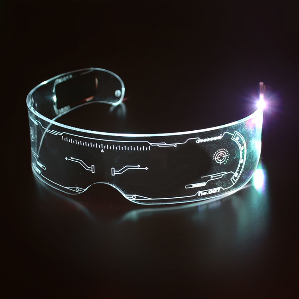 Xeroy Gafas LED Luminosas Gafas Cyberpunk Futuristas para Suministros De Fiesta De Navidad De Halloween Gafas De Acrílico Iluminadas 