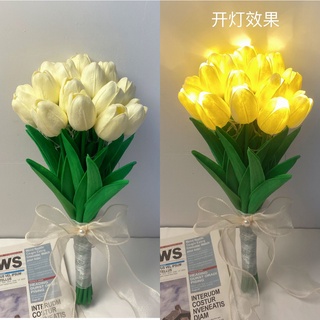 10 Piezas De Tulipanes De Tacto Real Flores Artificiales Con Luz LED Para  Decoración Del Hogar Mesa Centros De Lámpara De Noche | Shopee Chile