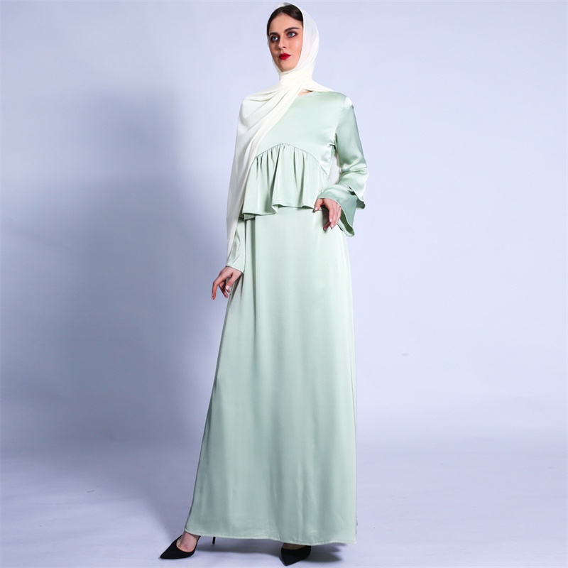 Musulmán Jubba Thobe Mujeres Islámico Abaya Color Sólido Acampanado Vestido  De Manga Del Medio Oriente Ropa Femenina Elegantes Vestidos De Noche \ |  Shopee Chile