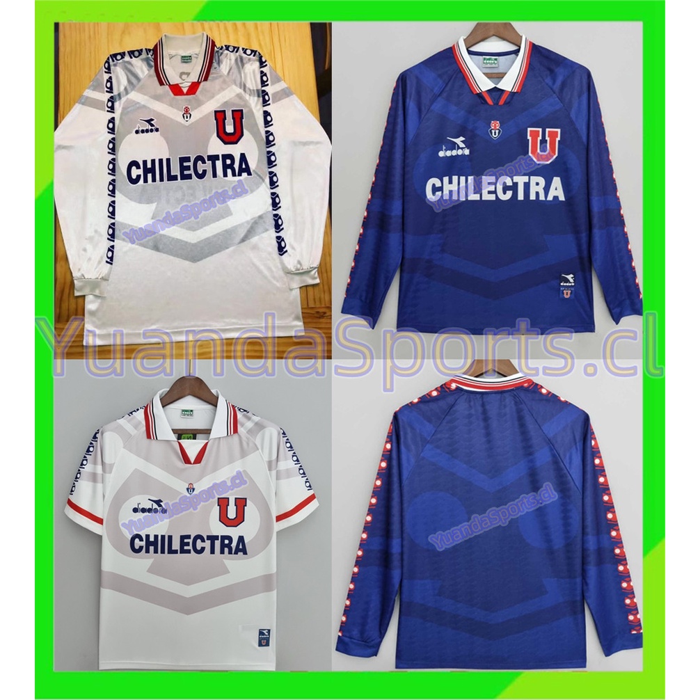 1996 Retro De Manga Larga Universidad De Chile Casa Azul 96 De Distancia Blanco Camiseta De Futbol De Los Hombres Shopee Chile