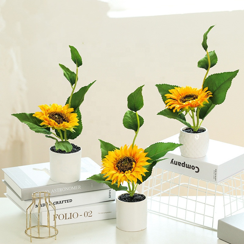 Flores Artificiales Decoración Creativa Plantas En Macetas Falsas Girasoles  Pequeños Bonsai | Shopee Chile