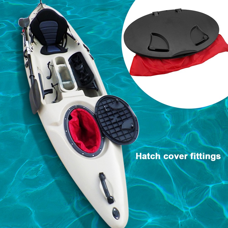 6" ABS Deck Plate Hatch Cover with Storage Bag for Fishing Kayak Rigging Boat 
