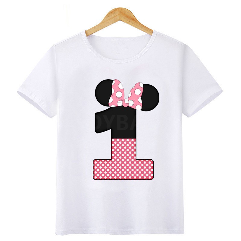 Nuevo paquete de 2 Manga Larga Niña Minnie Mouse camisetas la edad de 7-8 años 