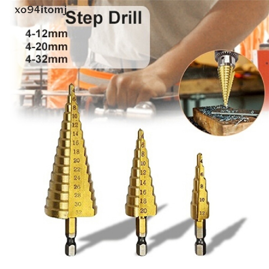 1pc Large HSS Steel Step Cone Drill Titanium Bit Hole Cutter 4-12/20/32mm CL 