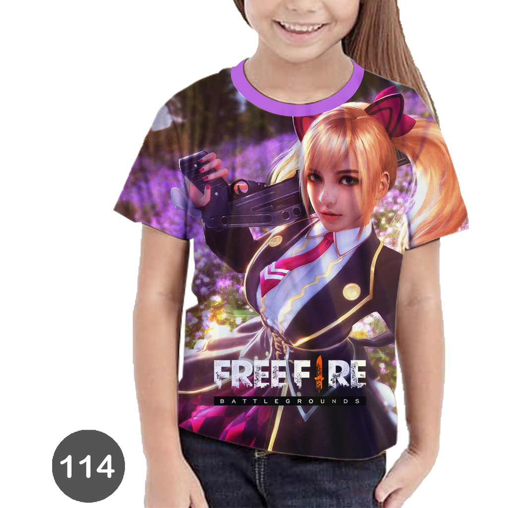 Camiseta Free Fire Personalizada Adulto e Infantil Caroline