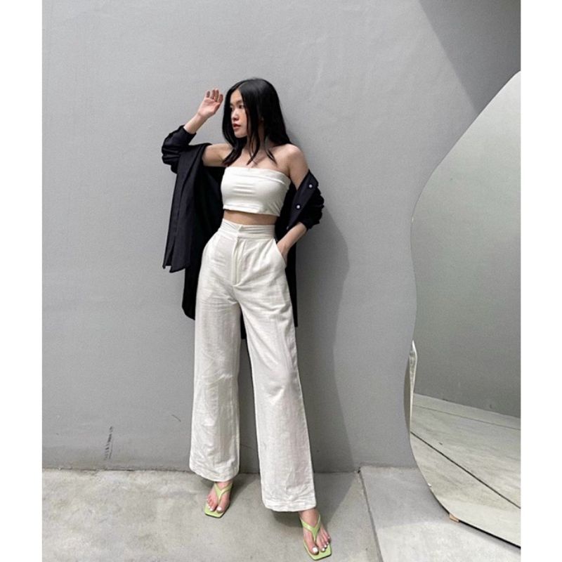 Culottes lino Highwaist ropa básica HW Culottes pantalones largos mujeres  Cullote pantalones Culottes lino Premium estilo coreano | Shopee Chile