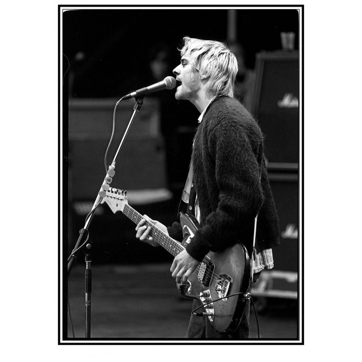 15X20Cm Sin Marco JYWDZSH Impresión De La Lona Kurt Cobain Nirvana Frontman Rock Poster Home Decor Bar Retro Kraft Posters Pintura Decorativa Pegatina De Pared 