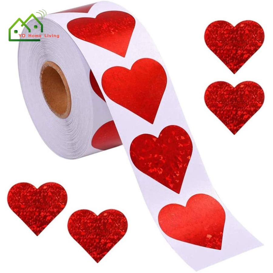500PCS Forma de Corazón Amor Día de San Valentín pegatina de Sellado Pegatinas Regalo Decorat Hs 