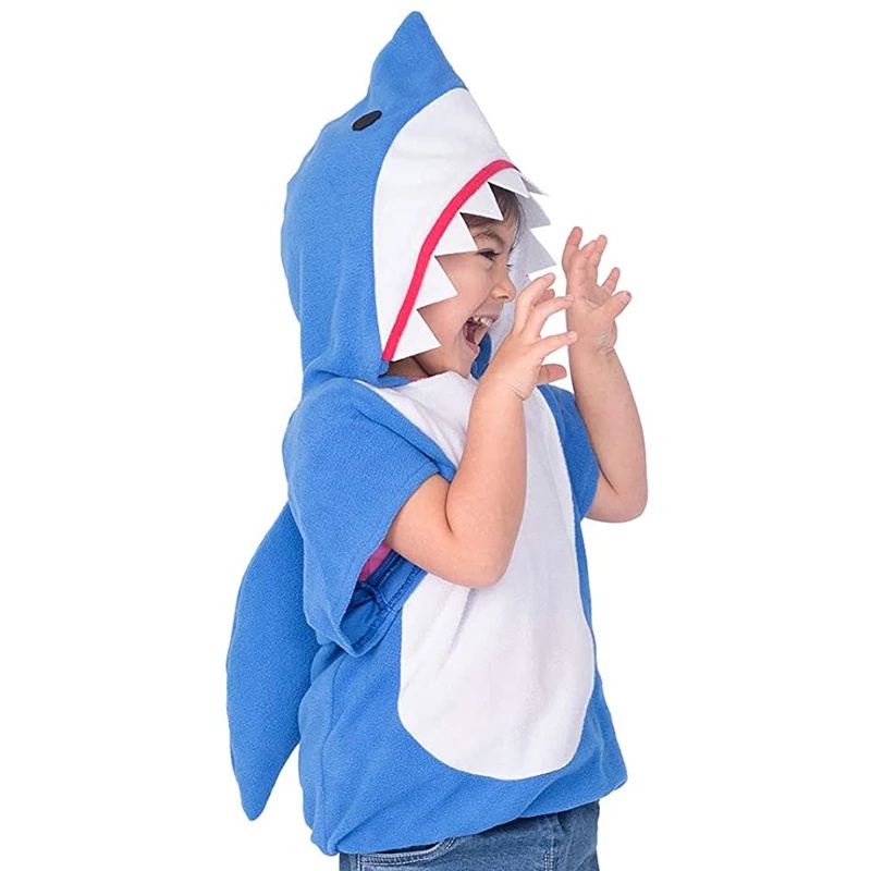 1pc Niños Disfraz Cosplay Vestido elaborado de etapa de tiburón Mono Halloween Navidad 
