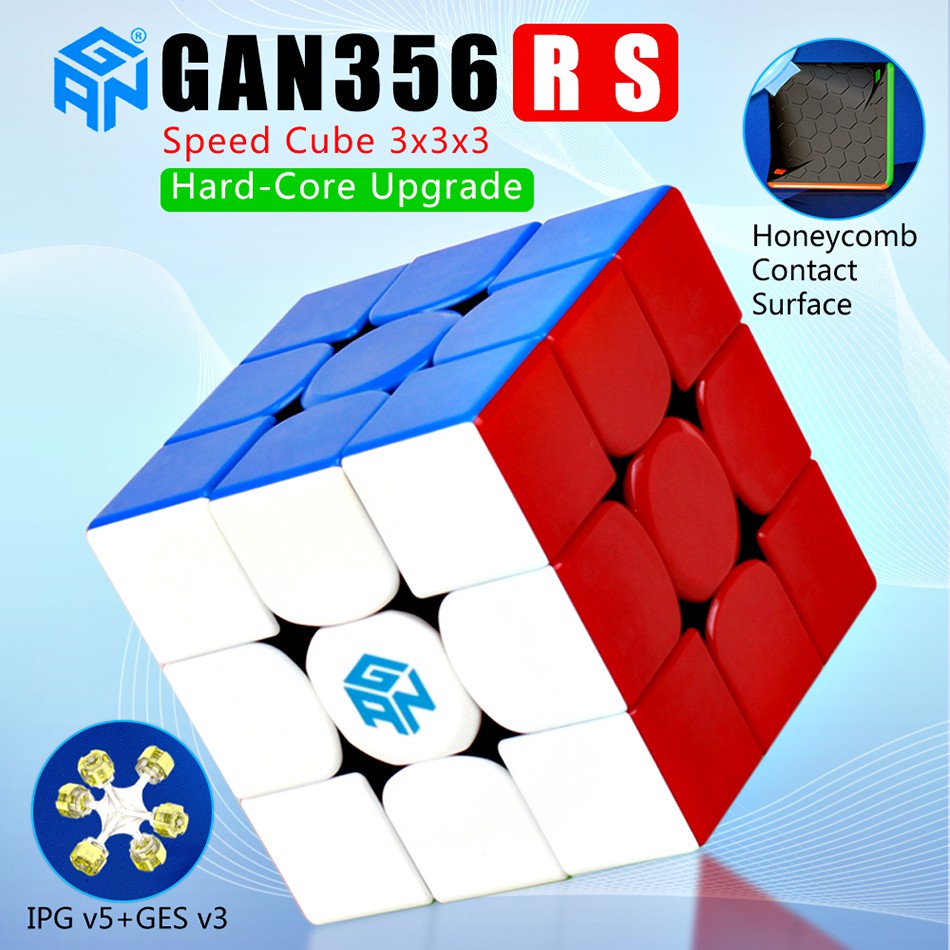 Cubo de velocidad de Rubik 3x3 Gan RSC Rubiks Cubo de velocidad 3x3x3 Puzzle Negro 