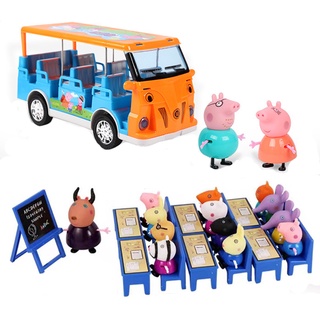 Figuras de acción de Peppa Pig  George  papá  mamá  familia  juguetes para aula 