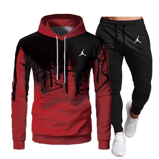 Jordan Nuevo Patrón De Algodón De Impresión De Los Hombres Ropa Deportiva  Sudadera Con Capucha Otoño Invierno Traje Punto Caliente De Manga Larga +  Pantalones De Guardia Conjunto De Dos Piezas De